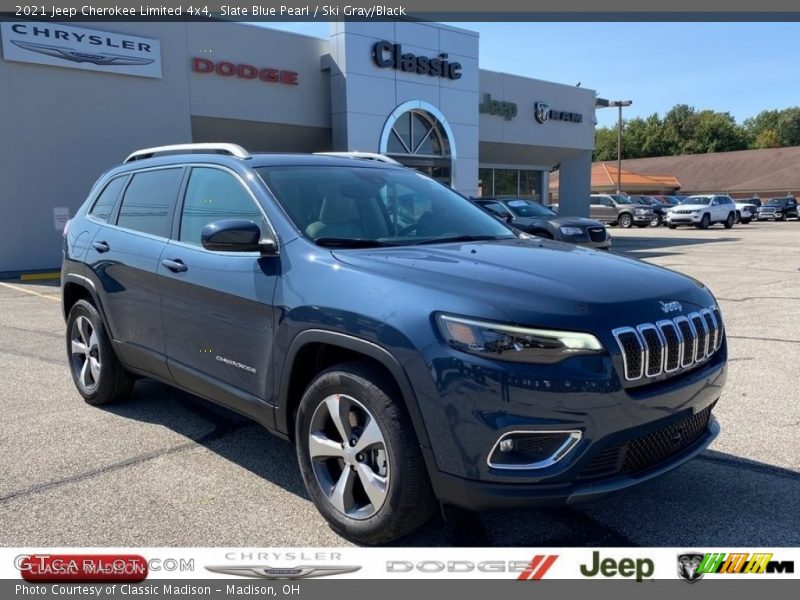 Slate Blue Pearl / Ski Gray/Black 2021 Jeep Cherokee Limited 4x4