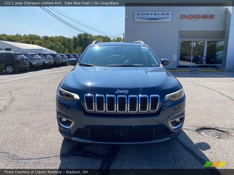Slate Blue Pearl / Ski Gray/Black 2021 Jeep Cherokee Limited 4x4