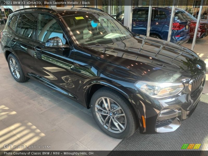 Black Sapphire Metallic / Black 2021 BMW X3 xDrive30i