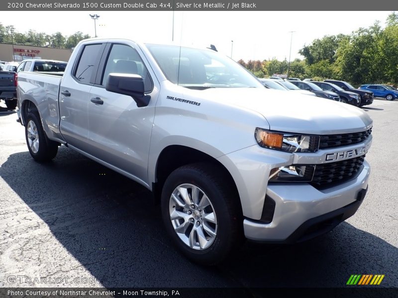 Silver Ice Metallic / Jet Black 2020 Chevrolet Silverado 1500 Custom Double Cab 4x4