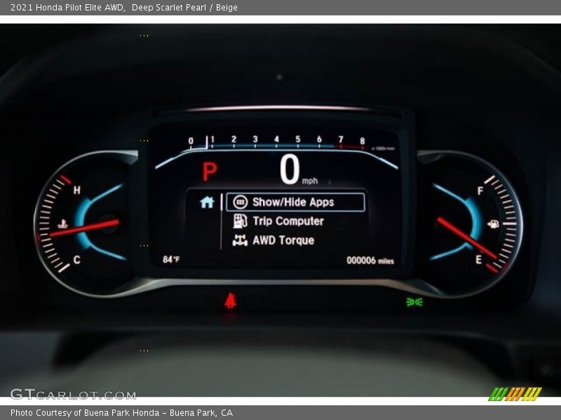 Deep Scarlet Pearl / Beige 2021 Honda Pilot Elite AWD
