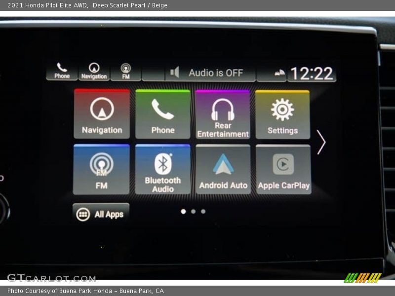 Deep Scarlet Pearl / Beige 2021 Honda Pilot Elite AWD
