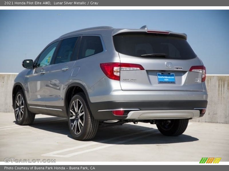 Lunar Silver Metallic / Gray 2021 Honda Pilot Elite AWD
