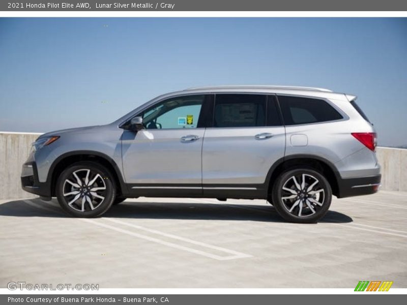 Lunar Silver Metallic / Gray 2021 Honda Pilot Elite AWD