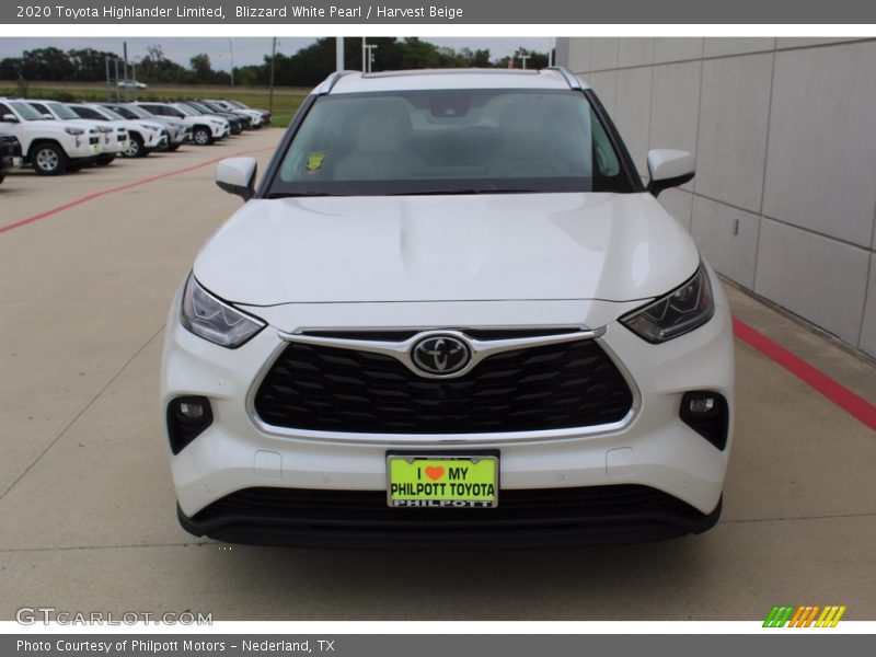Blizzard White Pearl / Harvest Beige 2020 Toyota Highlander Limited