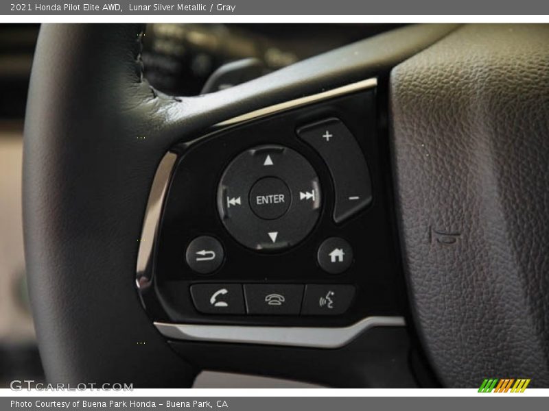 Lunar Silver Metallic / Gray 2021 Honda Pilot Elite AWD