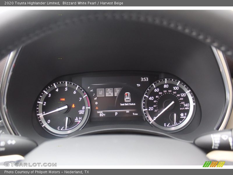 Blizzard White Pearl / Harvest Beige 2020 Toyota Highlander Limited