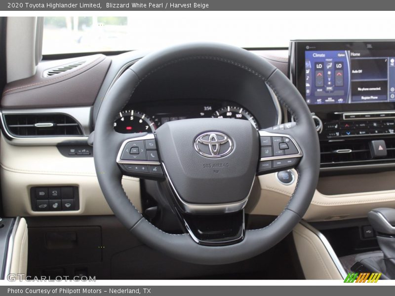 Blizzard White Pearl / Harvest Beige 2020 Toyota Highlander Limited