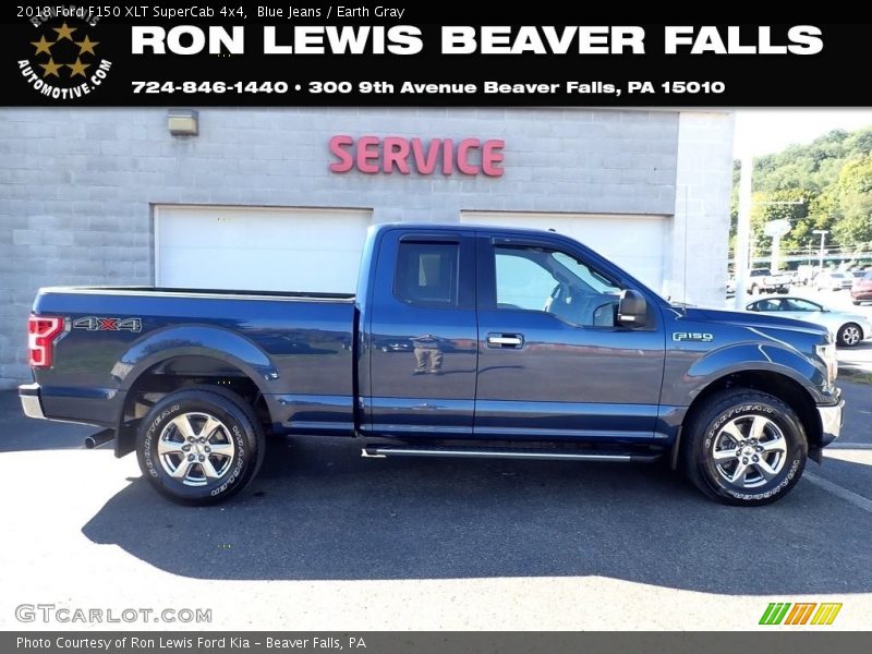 Blue Jeans / Earth Gray 2018 Ford F150 XLT SuperCab 4x4