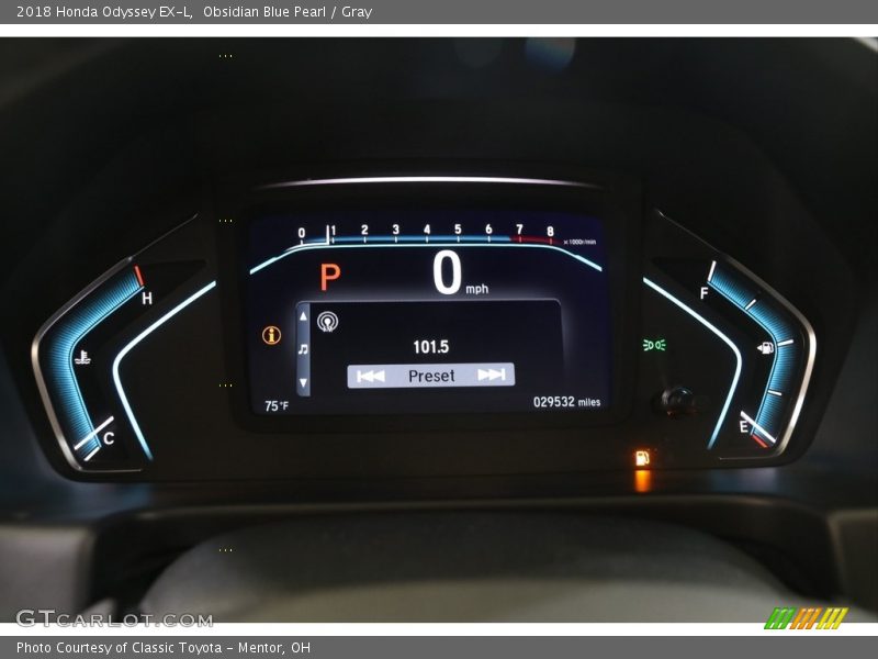 Obsidian Blue Pearl / Gray 2018 Honda Odyssey EX-L