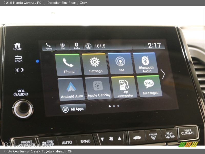 Obsidian Blue Pearl / Gray 2018 Honda Odyssey EX-L