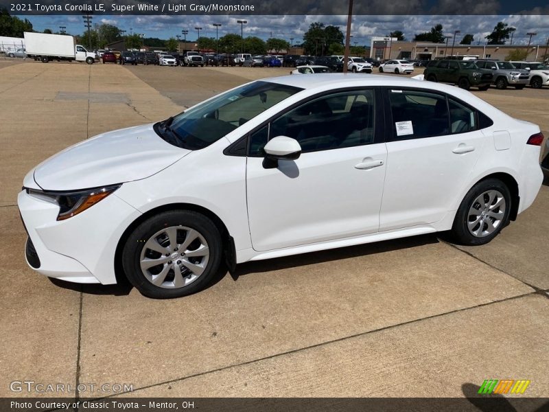 Super White / Light Gray/Moonstone 2021 Toyota Corolla LE
