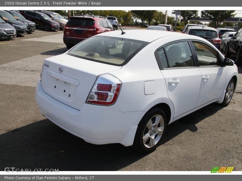 Fresh Powder White / Beige 2009 Nissan Sentra 2.0 S