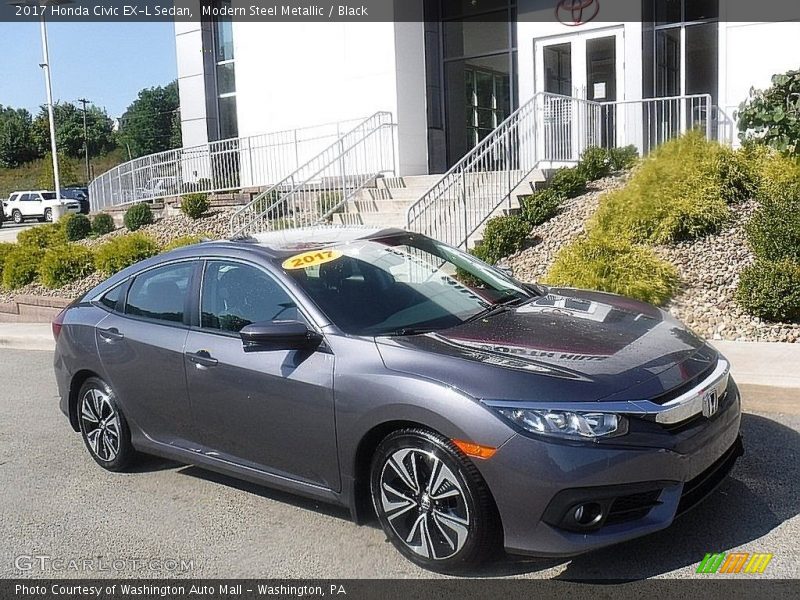 Modern Steel Metallic / Black 2017 Honda Civic EX-L Sedan