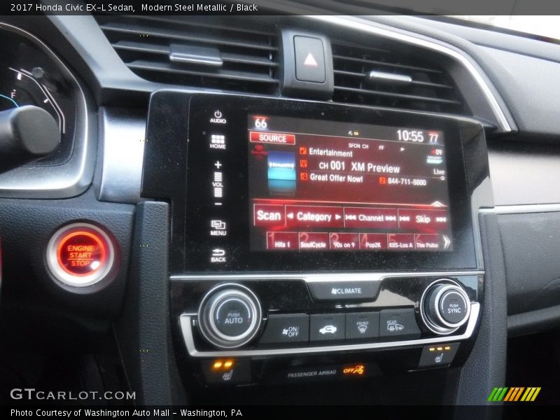 Modern Steel Metallic / Black 2017 Honda Civic EX-L Sedan