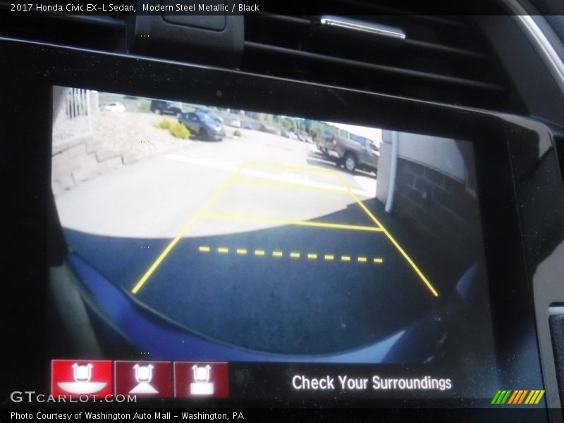 Modern Steel Metallic / Black 2017 Honda Civic EX-L Sedan