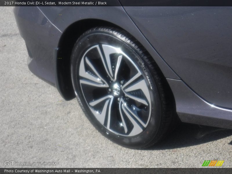 Modern Steel Metallic / Black 2017 Honda Civic EX-L Sedan