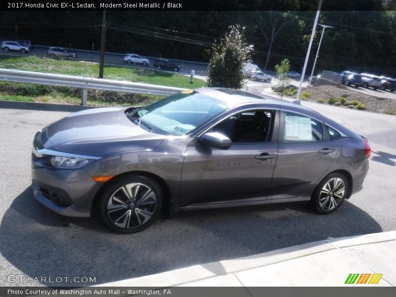 Modern Steel Metallic / Black 2017 Honda Civic EX-L Sedan