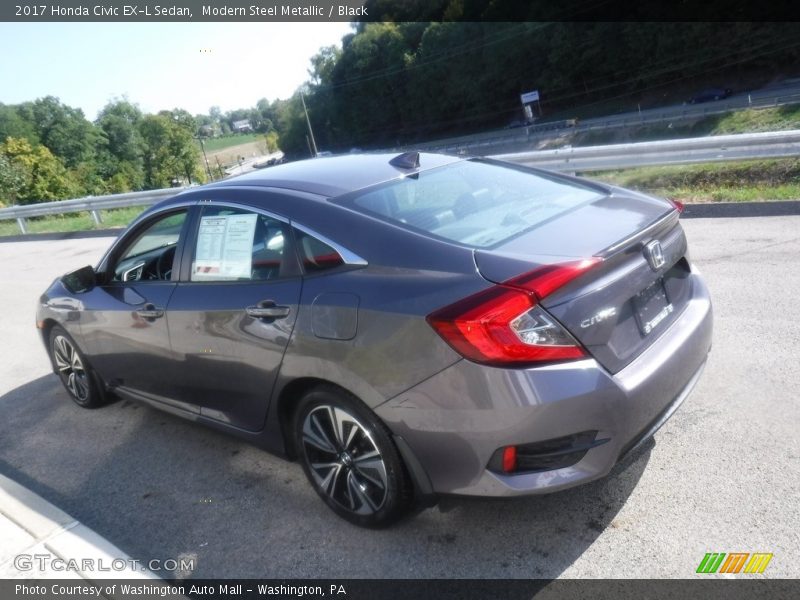 Modern Steel Metallic / Black 2017 Honda Civic EX-L Sedan