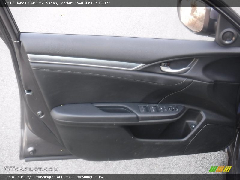 Modern Steel Metallic / Black 2017 Honda Civic EX-L Sedan