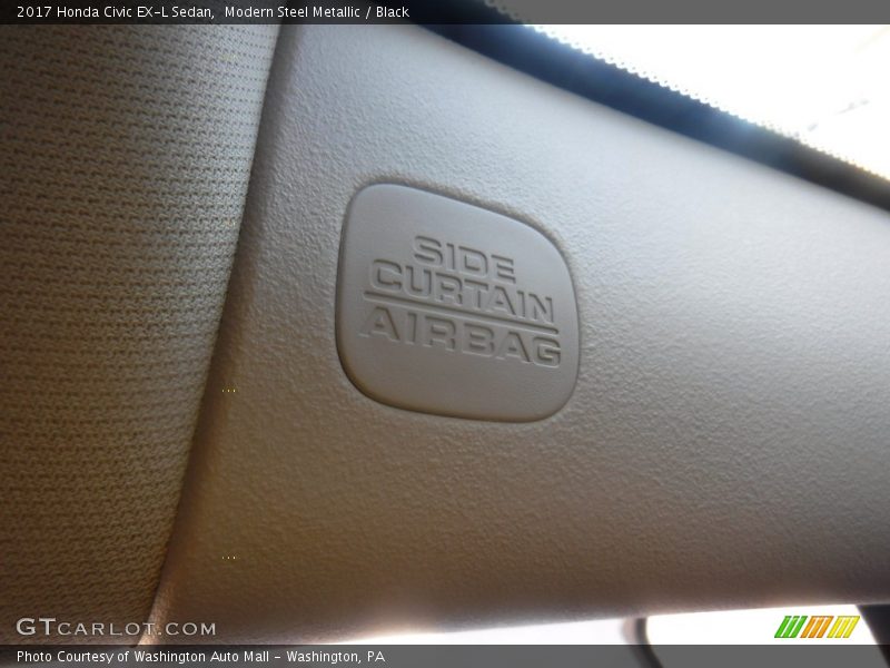 Modern Steel Metallic / Black 2017 Honda Civic EX-L Sedan