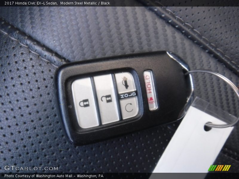 Modern Steel Metallic / Black 2017 Honda Civic EX-L Sedan