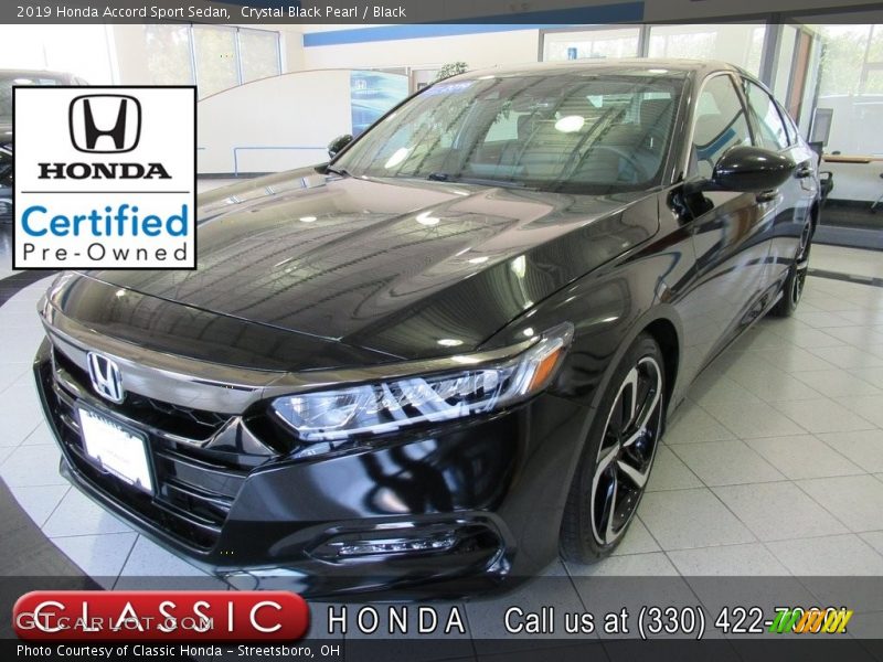 Crystal Black Pearl / Black 2019 Honda Accord Sport Sedan