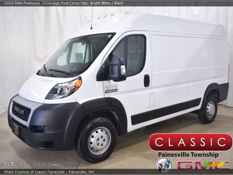 Bright White / Black 2020 Ram ProMaster 1500 High Roof Cargo Van