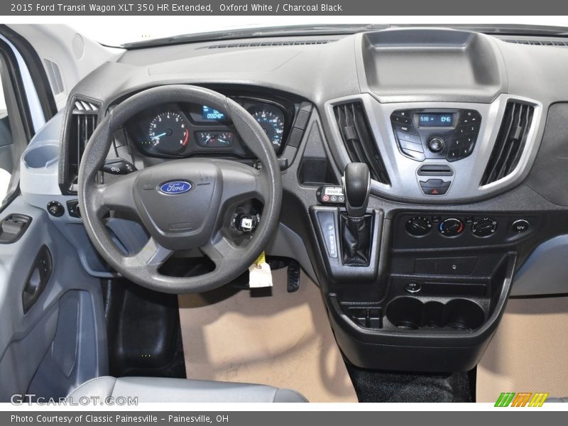 Oxford White / Charcoal Black 2015 Ford Transit Wagon XLT 350 HR Extended