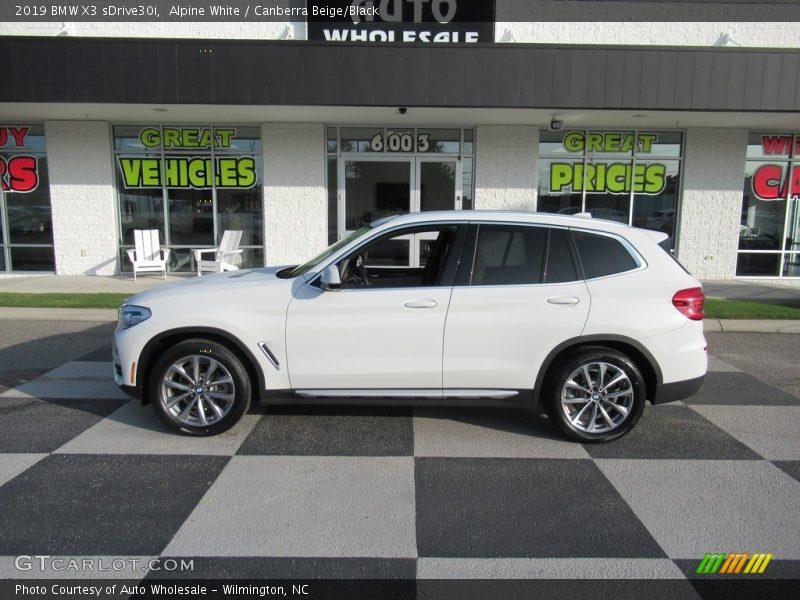 Alpine White / Canberra Beige/Black 2019 BMW X3 sDrive30i