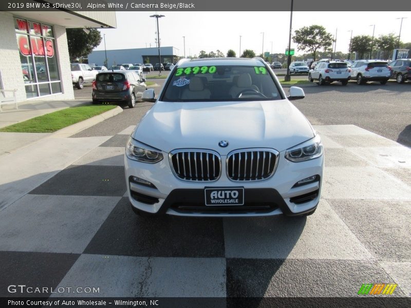 Alpine White / Canberra Beige/Black 2019 BMW X3 sDrive30i
