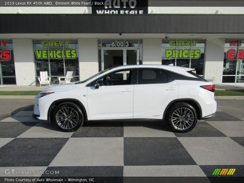 Eminent White Pearl / Black 2019 Lexus RX 450h AWD