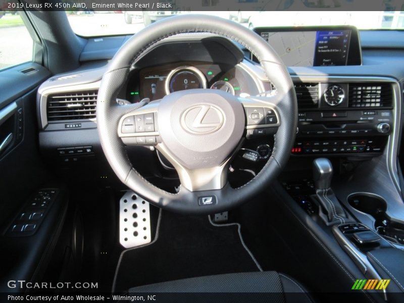Eminent White Pearl / Black 2019 Lexus RX 450h AWD