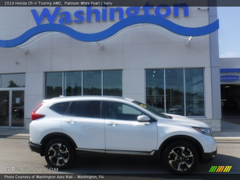 Platinum White Pearl / Ivory 2019 Honda CR-V Touring AWD