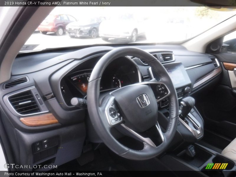 Platinum White Pearl / Ivory 2019 Honda CR-V Touring AWD