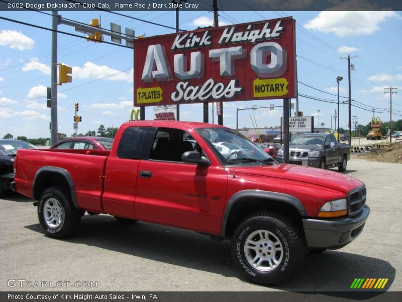 Flame Red / Dark Slate Gray 2002 Dodge Dakota SXT Club Cab