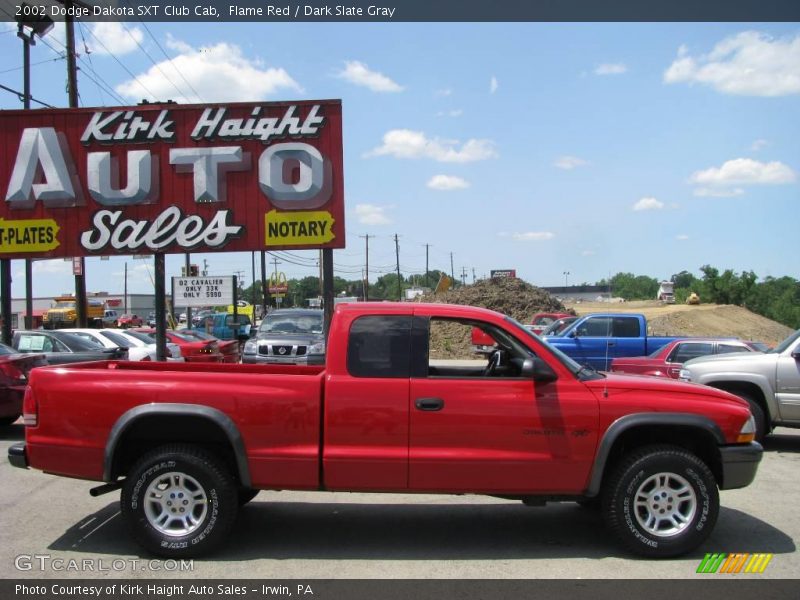 Flame Red / Dark Slate Gray 2002 Dodge Dakota SXT Club Cab
