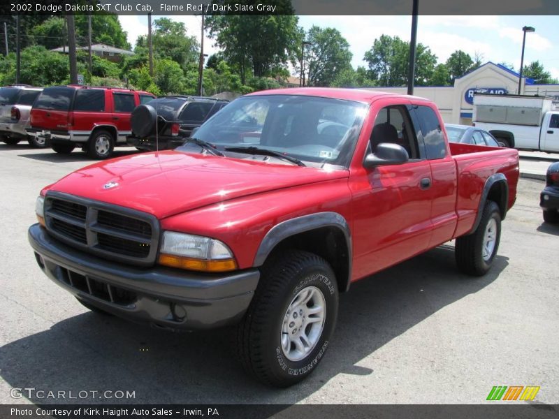 Flame Red / Dark Slate Gray 2002 Dodge Dakota SXT Club Cab