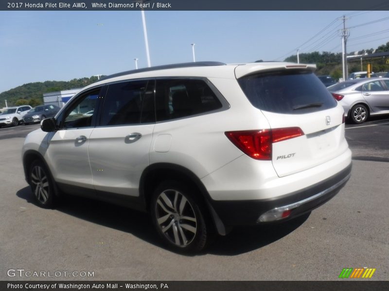 White Diamond Pearl / Black 2017 Honda Pilot Elite AWD