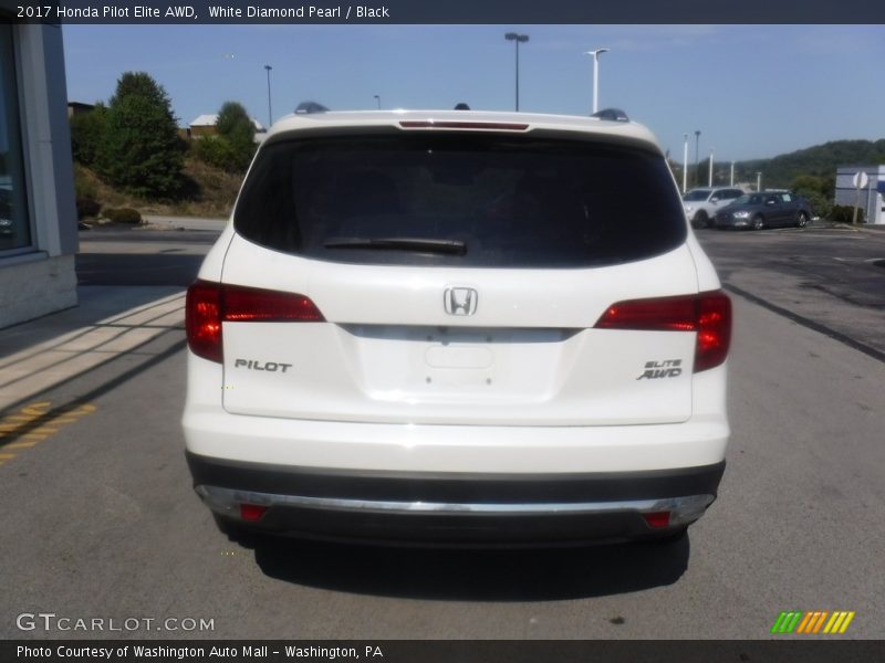 White Diamond Pearl / Black 2017 Honda Pilot Elite AWD