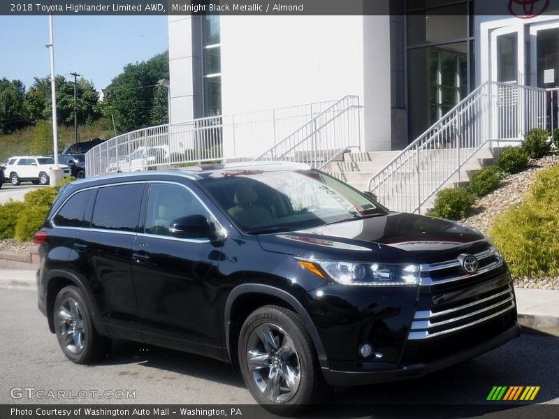 Midnight Black Metallic / Almond 2018 Toyota Highlander Limited AWD