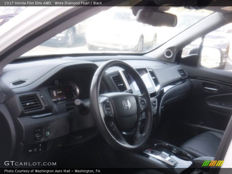 White Diamond Pearl / Black 2017 Honda Pilot Elite AWD