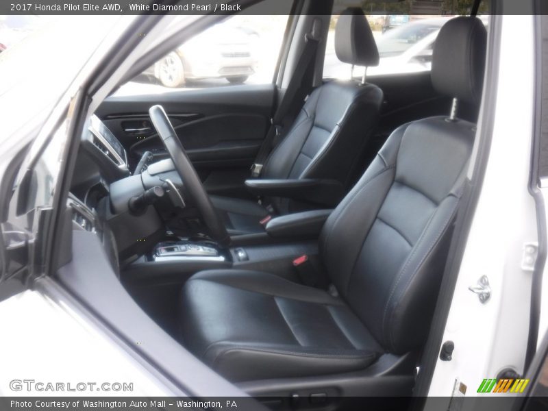 White Diamond Pearl / Black 2017 Honda Pilot Elite AWD