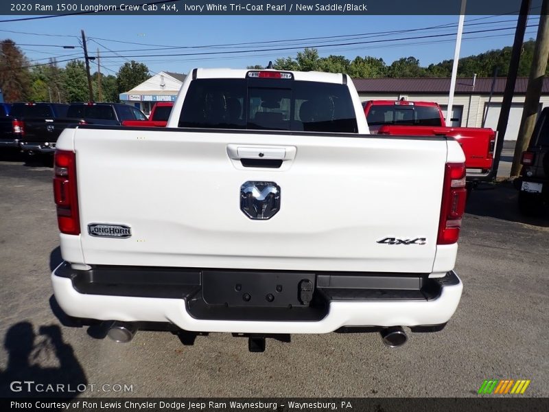 Ivory White Tri-Coat Pearl / New Saddle/Black 2020 Ram 1500 Longhorn Crew Cab 4x4