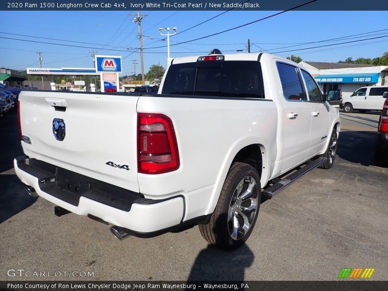 Ivory White Tri-Coat Pearl / New Saddle/Black 2020 Ram 1500 Longhorn Crew Cab 4x4