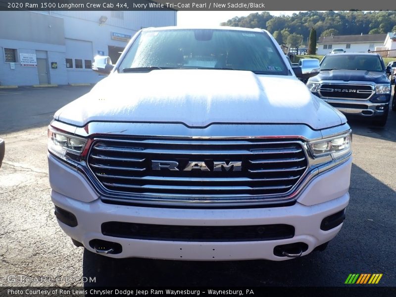 Ivory White Tri-Coat Pearl / New Saddle/Black 2020 Ram 1500 Longhorn Crew Cab 4x4