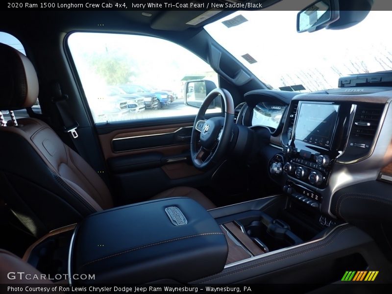 Ivory White Tri-Coat Pearl / New Saddle/Black 2020 Ram 1500 Longhorn Crew Cab 4x4