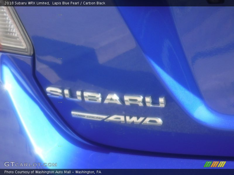 Lapis Blue Pearl / Carbon Black 2018 Subaru WRX Limited