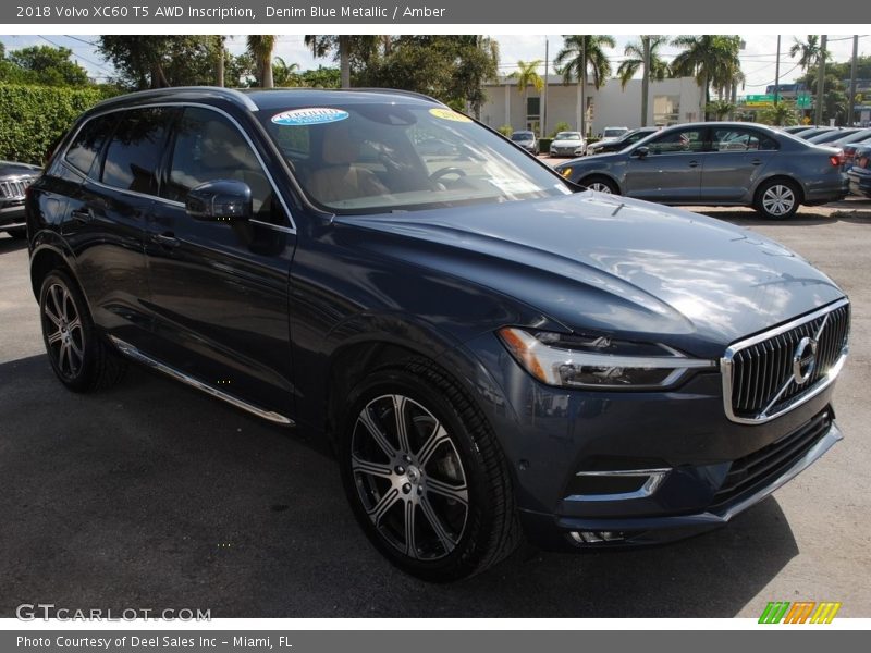 Denim Blue Metallic / Amber 2018 Volvo XC60 T5 AWD Inscription