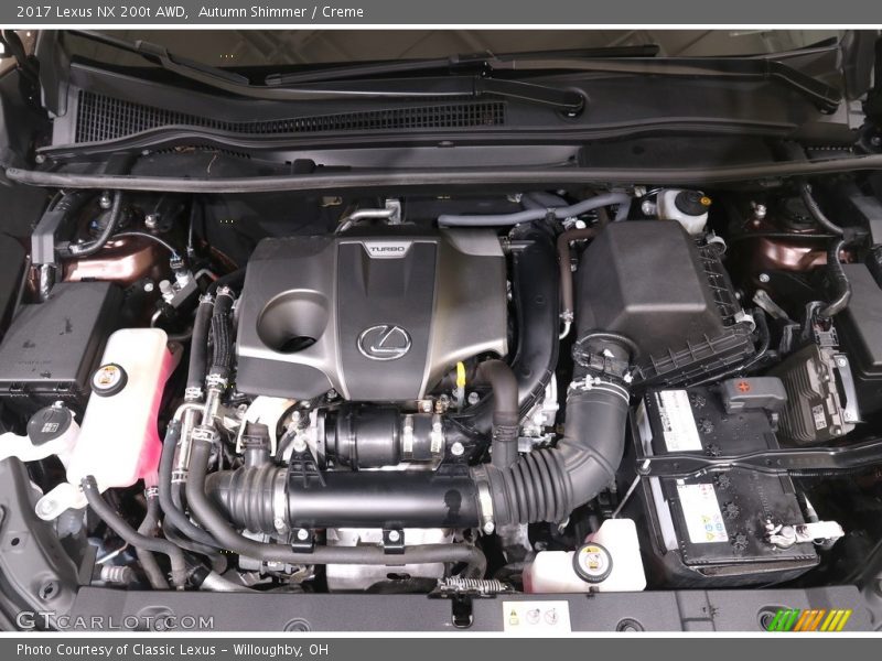  2017 NX 200t AWD Engine - 2.0 Liter Turbocharged DOHC 16-Valve VVT-i 4 Cylinder
